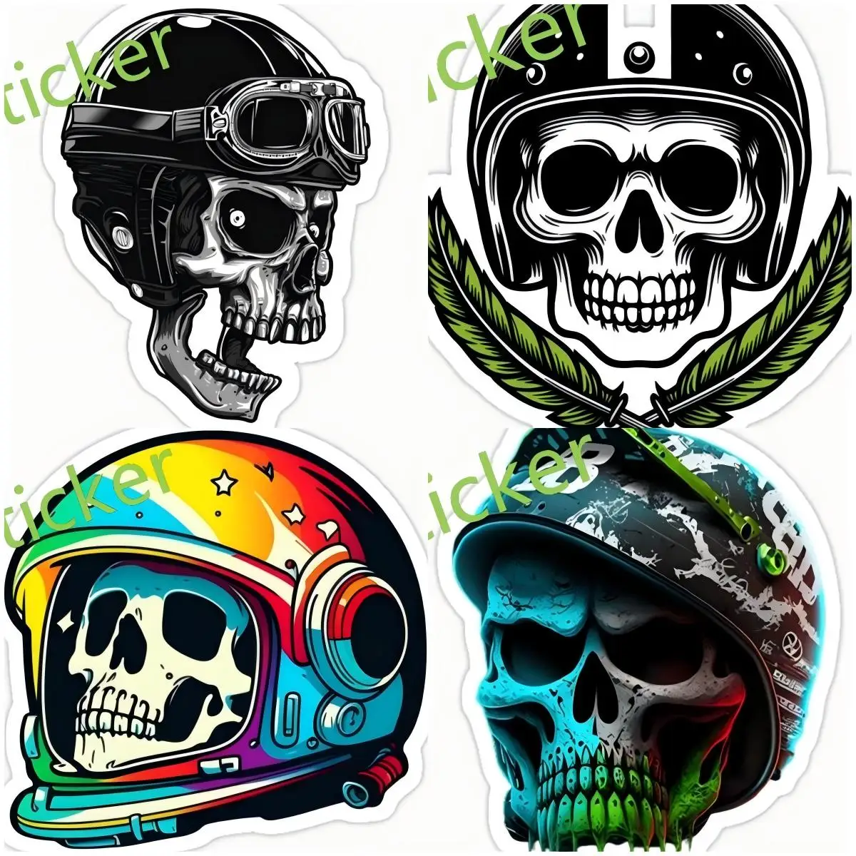 

Skull Helmet Funny Car Sticker Suitable For Any Flat And Smooth Clean Surface Cool War Decal Sunscreen Caravan Laptop Decor