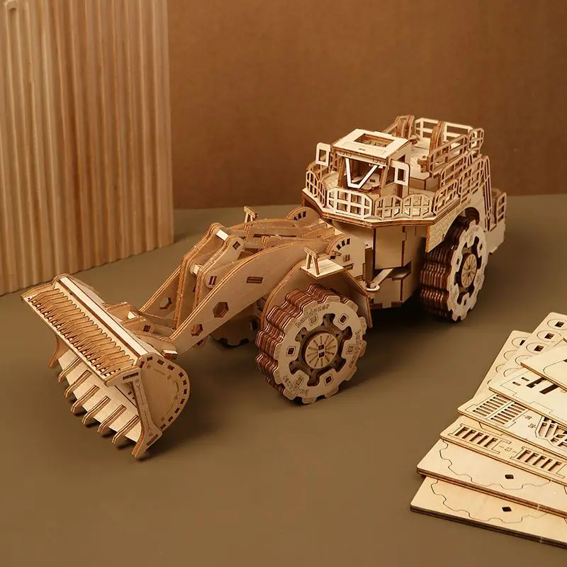 3D Forklift Puzzle Handmade Toy Diy Puzzle Creative Wooden Assembly Model Easy To Operate Non-Toxic and Environmentally Friendly