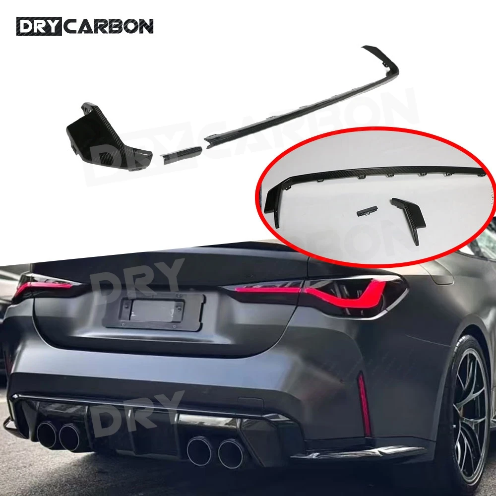 

Dry Carbon Fiber Rear Bumper Strip for BMW 3 4 Series G80 M3 G82 G83 M4 2021 + Car Accessories Rear Bumper Trim Decoration