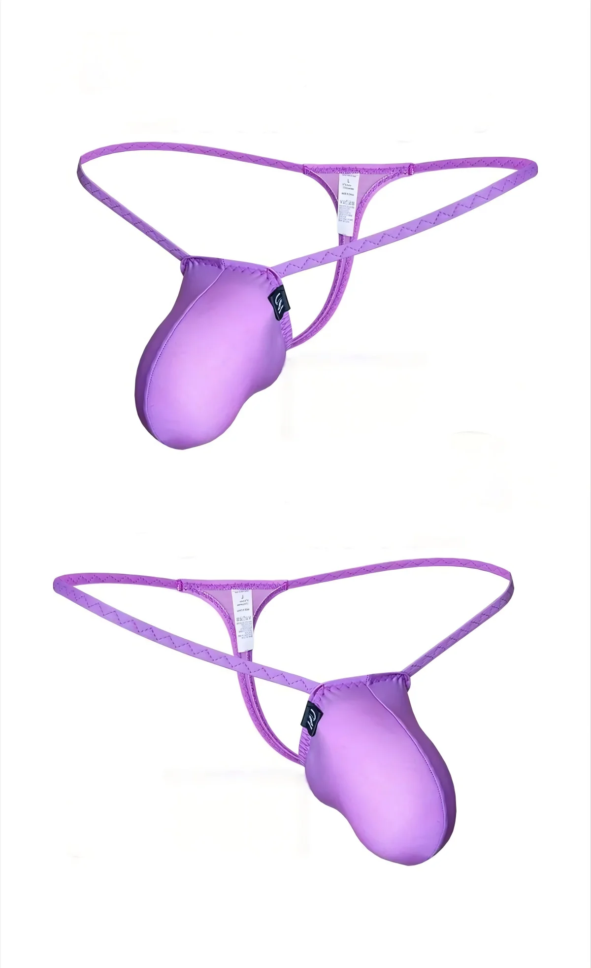 2 Pcs  Men's Super Low Waist Sexy Thong With U-shaped Convex Pocket Pure Desire for Slim Waist and High Elasticit Underwear