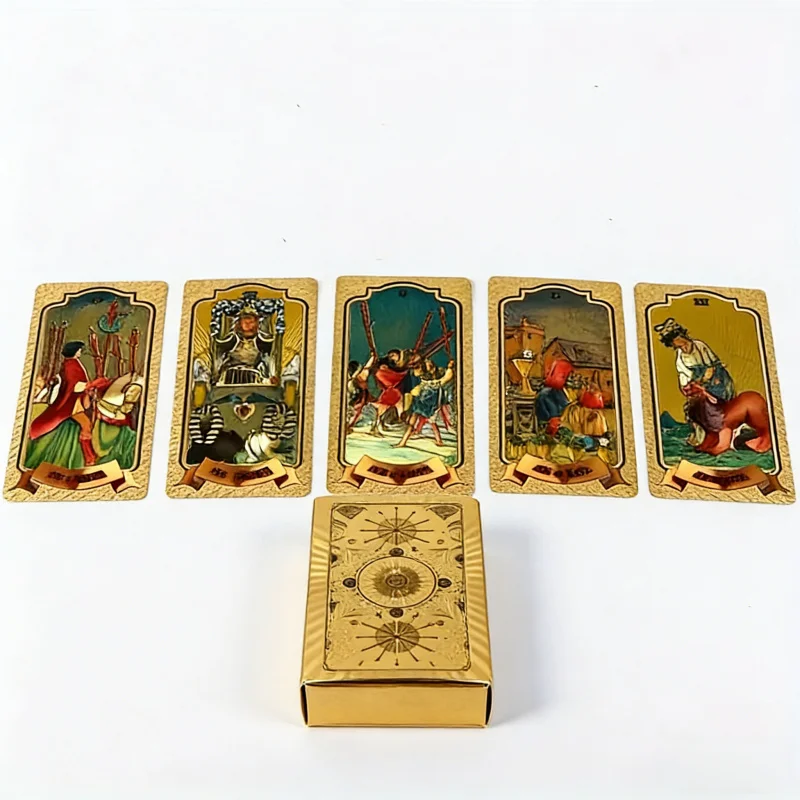 Hot Stamping Color Printing Gold Foil Waterproof Plastic Tarot Cards Board Game Cards Leisure Party Games