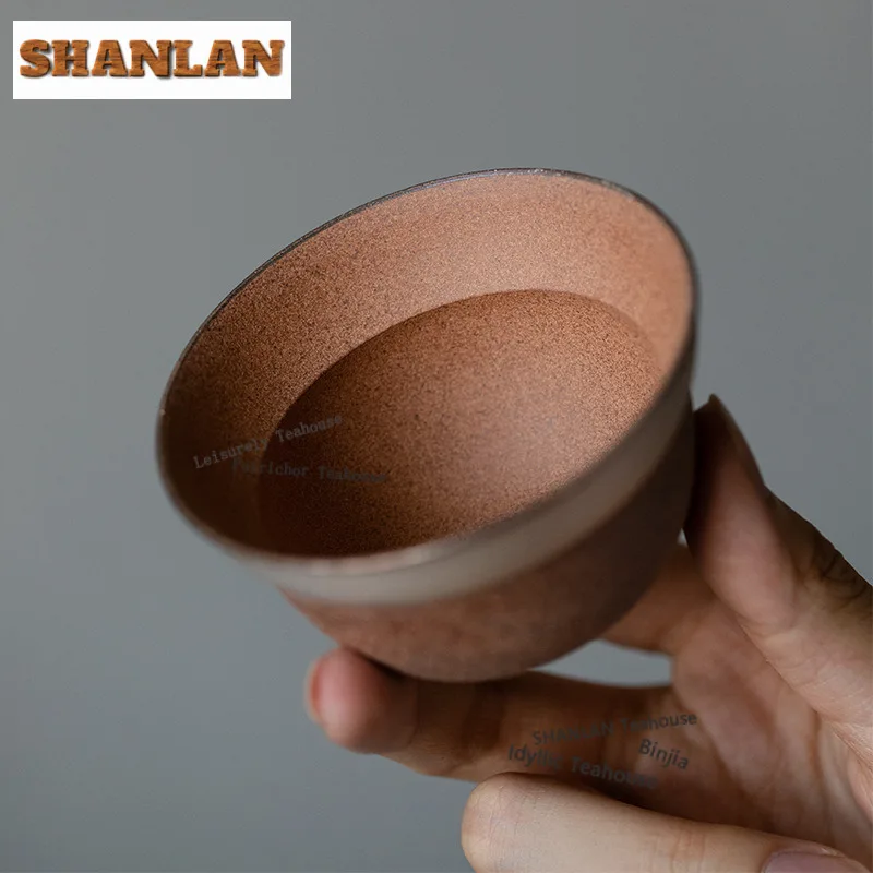 95ml Old Rock Clay Tracing Silver Teacup Traditional Tea Bowl Cup for Tea Tea-tasting Smelling Cup Chazhan Master Cups Tea Gift