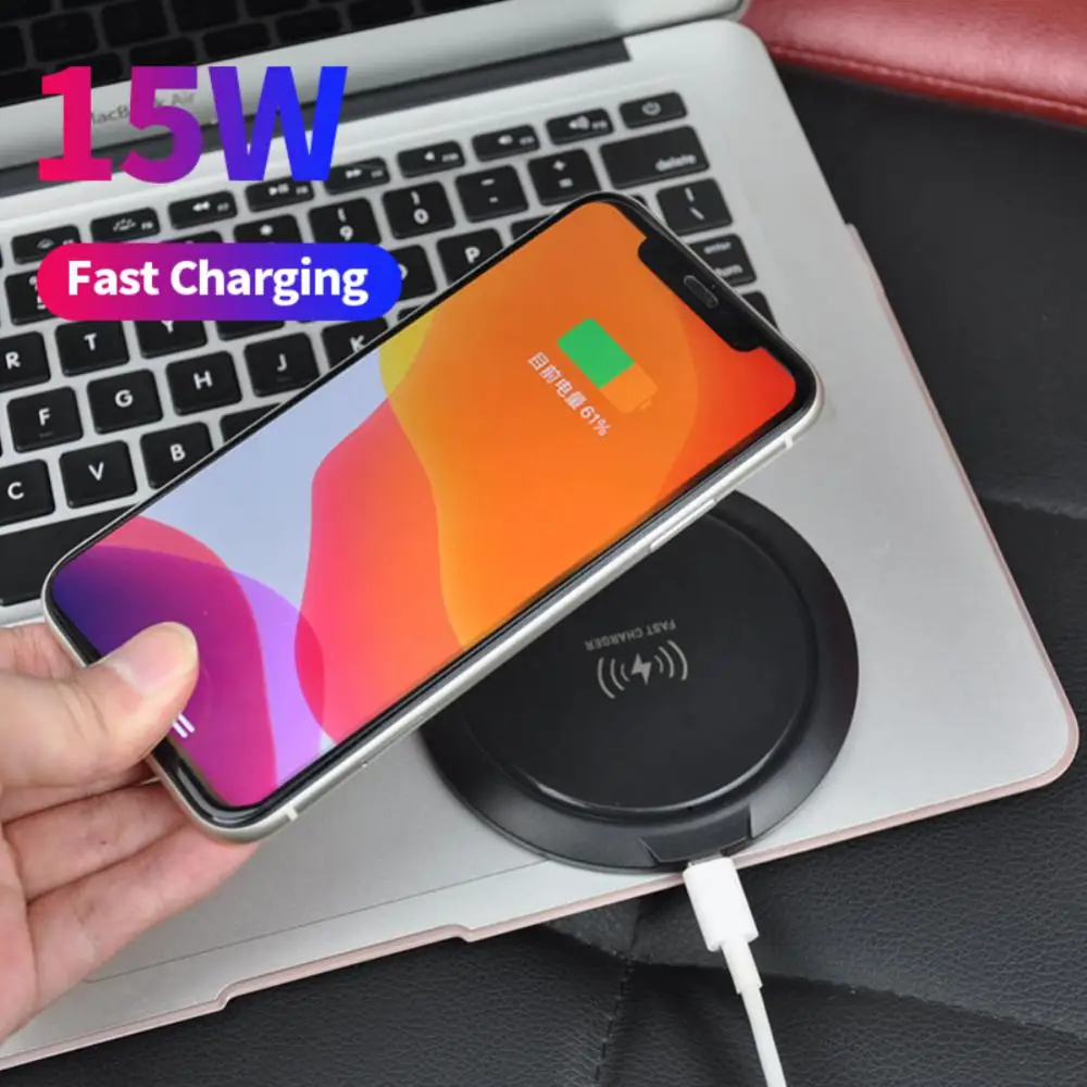 15W Qi Induction Fast Wireless Charging Pad For 12 11Pro Xs Max X Wireless Charger For Mobile Phone