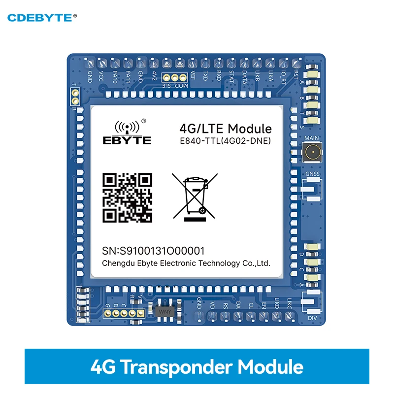 

4G LTE Module UART Network Server GSM M2M Wireless Transceiver E840-TTL-4G02E CDEBYTE TCP/UDP AT Command Watchdog IPX Antenna