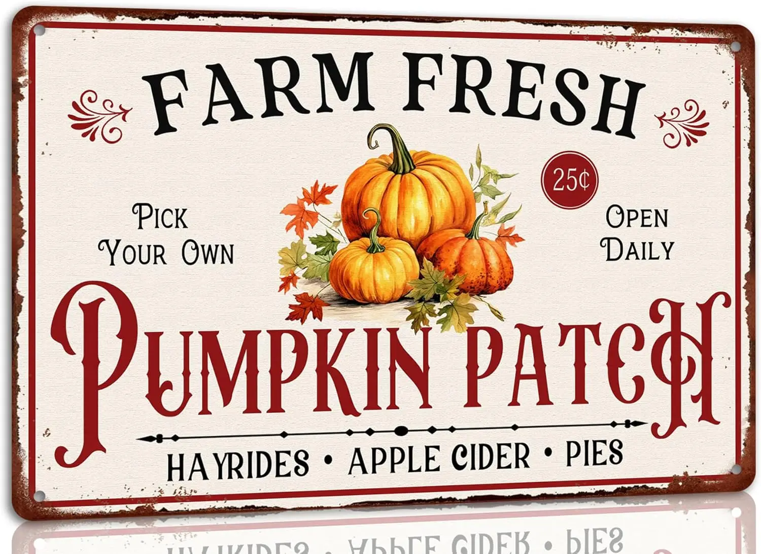 Farm Pumpkin Autumn Patch Metal Tin Sign Halloween Decoration Bar Home Kitchen Farmhouse Vintage Wall Decor Retro Poster -alumin