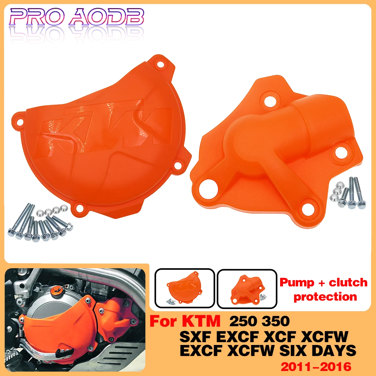 

Dirt Bike Parts Clutch Cover Water Pump Guard Protector For KTM SXF EXCF XCF XCFW SIX DAYS FREERIDE 250 350 2013 2014 2015 2016