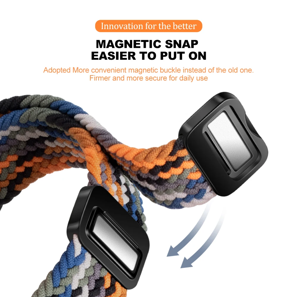 Braided Solo Loop Band For Redmi Watch 3 Active Maganetic Buckle Nylon Strap for Xiaomi Redmi Watch 3 Lite Weave Wristband