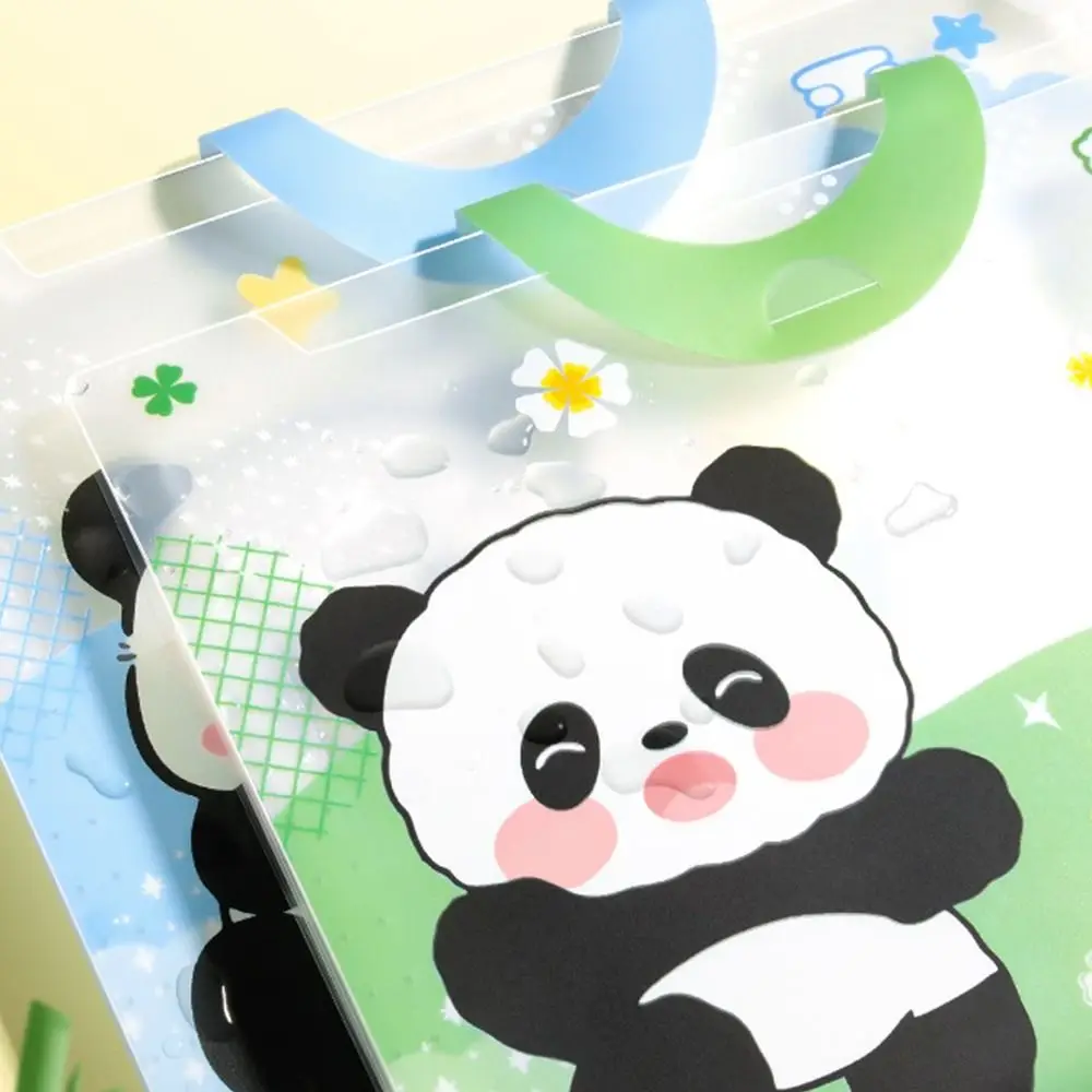 Fashion 5/8/12 Pockets Expanding File Classified Large Capacity File Bag PP Cartoon Panda Envelope Folder Students