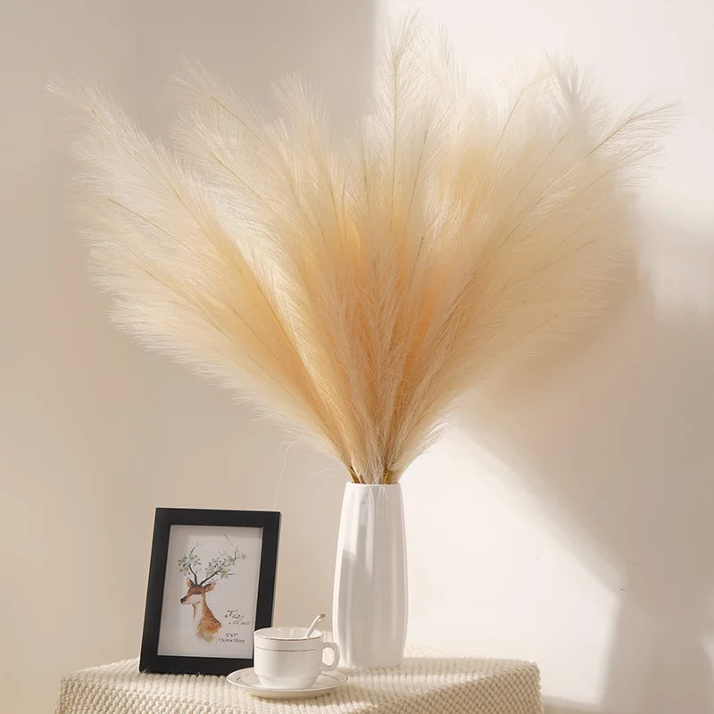 100 cm Erba di Pampa Artificiale Alta Soffici Reed Fiori Finti per il Riempimento di Vasi Decorazione Della Festa Nuziale Composizioni di Fiori Boho