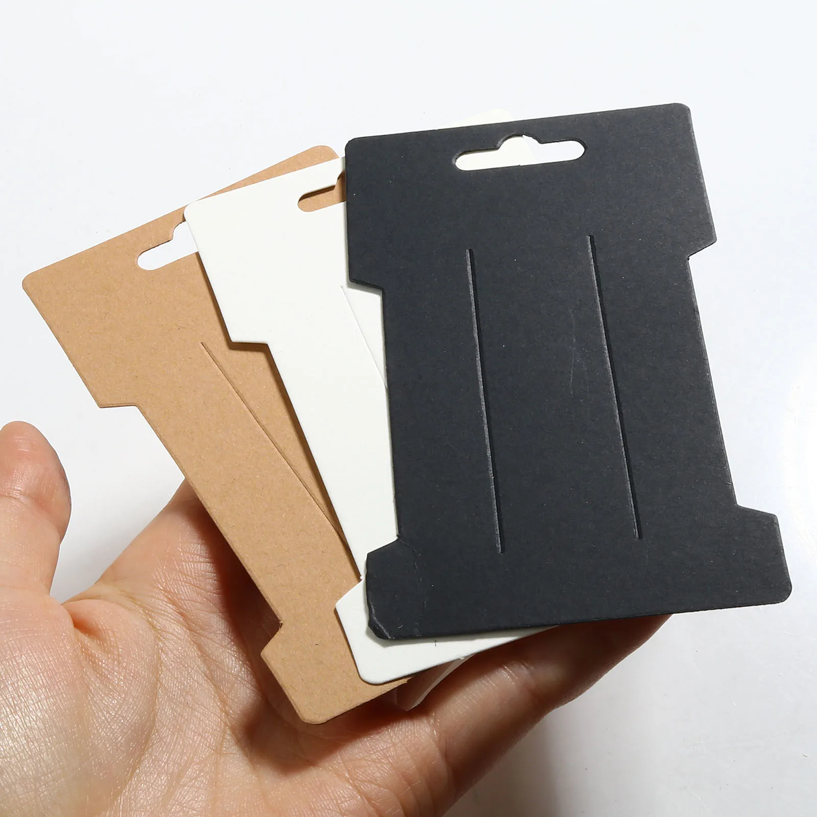100 Sheets Paper Jewelry Display Card Multicolor Geometric Shape Kraft paper Hanging Card Jewelry Display Card 11.5cm x 6.5cm