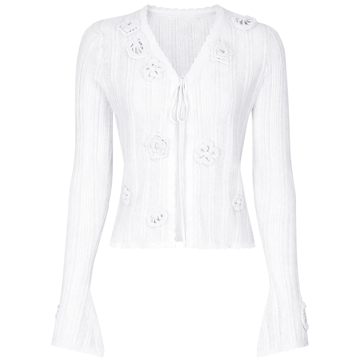 

High Quality Spring And Autumn New Handmade Three-Dimensional Crochet Fashionable Knitted Sweater For Women's Long Sleeved Top