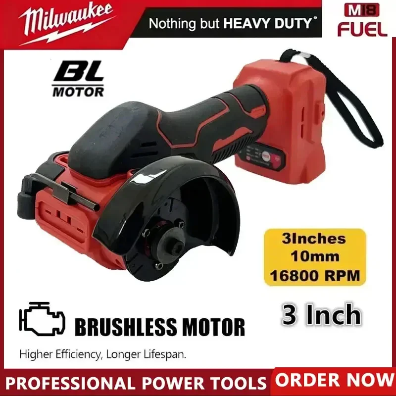 

Milwaukee 18V Battery Cordless Angle Grinder 3 Inch Mini Diamond Cutting Polishing Machine Grinding Cut-off Tools
