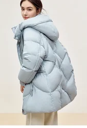 SENTUBILA 90 % weiße Entendaunenmantel Damen 2024 Winter Dicker Stehkragen Langer Daunenmantel Pufferjacke Damen Oberbekleidung W44Y56274