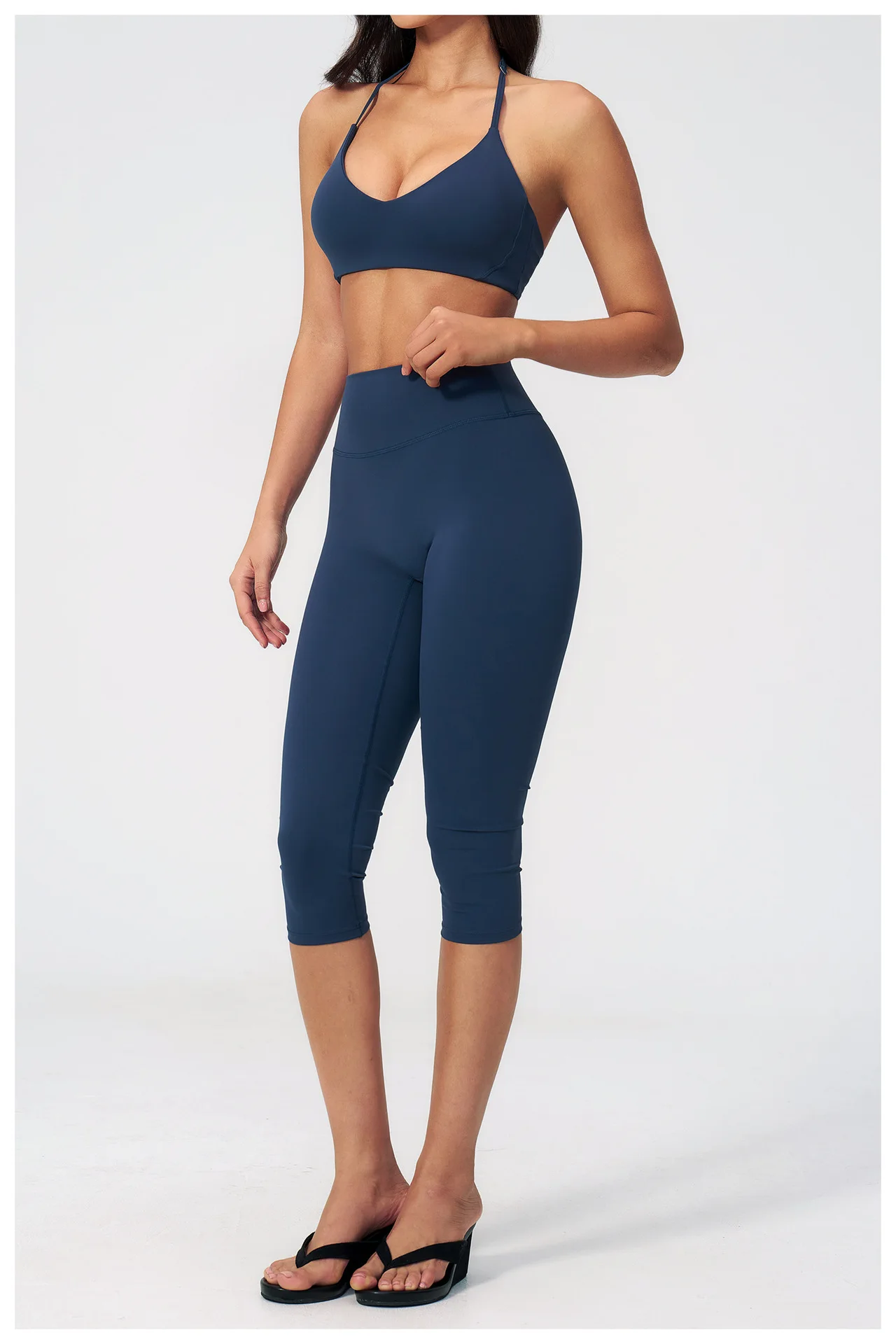 Women Tracksuit Yoga Set 2PCS Sports Set Short Sleeve Fitness Outfits Workout Clothes Running Capri Pants Gym Suit Athletic Wear