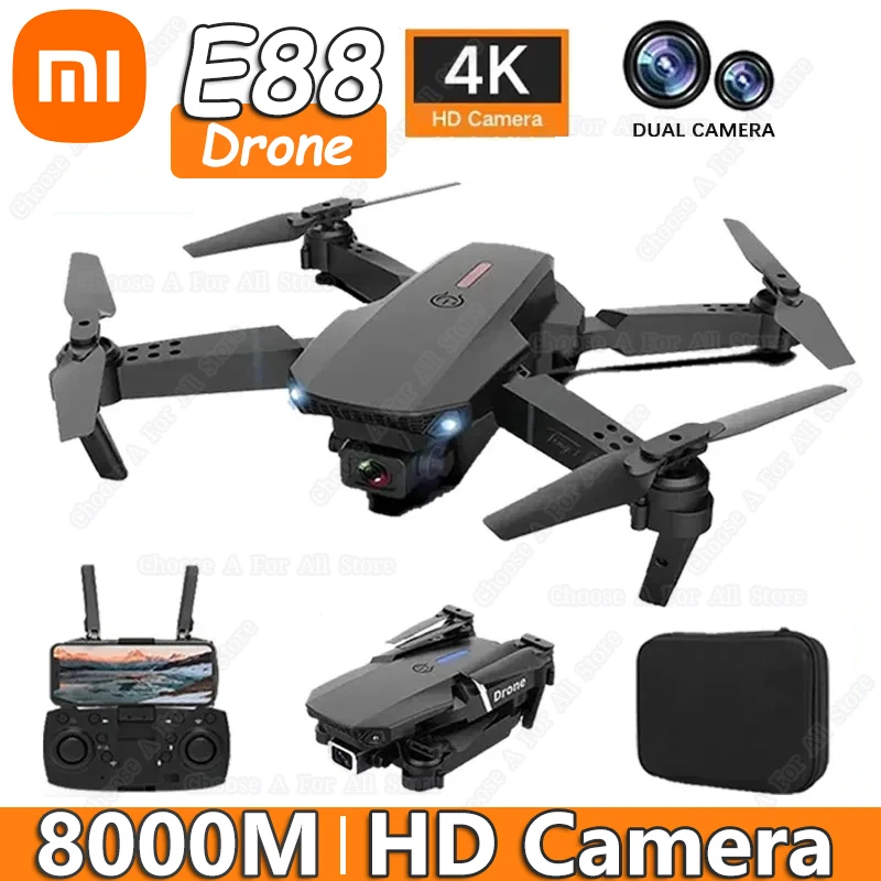 Xiaomi E88 RC Drone 4K Professinal With 1080P Wide Angle HD Dual Camera Foldable Helicopter WIFI FPV Helicopter Children's Toy