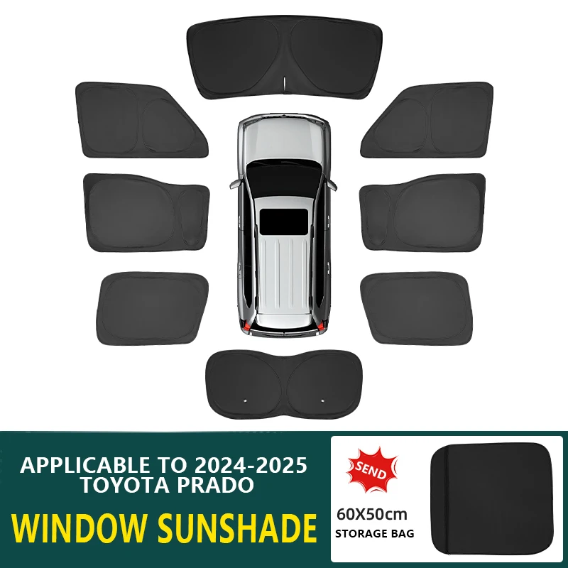 

For 2024-2025 New Prado/LC250 Full Car Sunshade - Interior Accessory, Sun Protection, Heat Insulation, Auto Parts