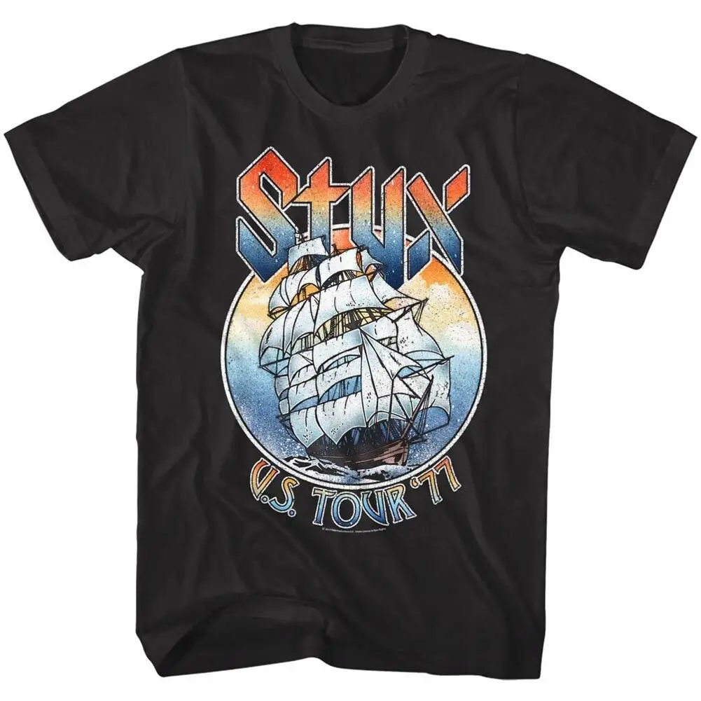 Styx Usa American Tour 1977 Ship Mens T Shirt Mast Rock Band Album Concert Merch