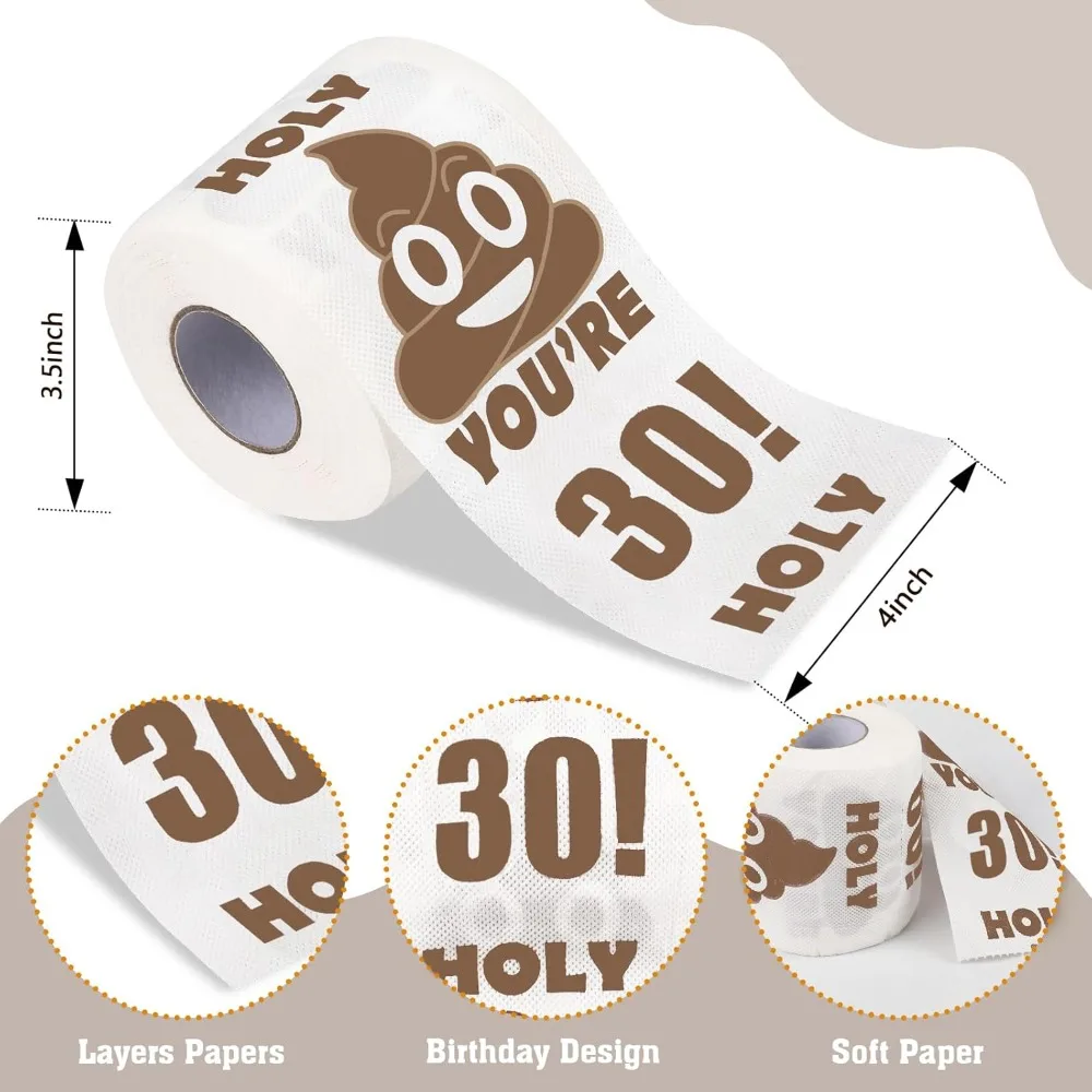 You're 30 Printed Toilet Paper Prank Gift, Best Friend Birthday Gift Novelty Toilet Paper Roll Prank Gift