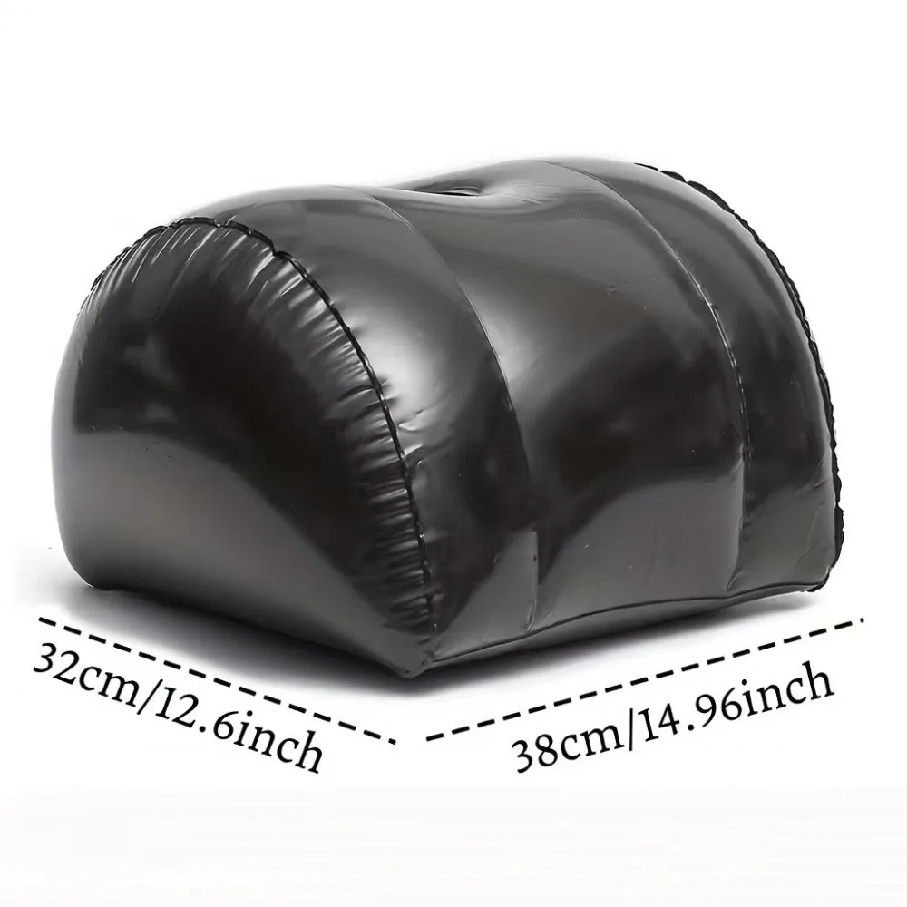 New PVC Flocking Silicone Pillow Blue+Black Inflatable Inflatable Pillow Triangle Cylinder Wedge Soft Relax Cushion Home