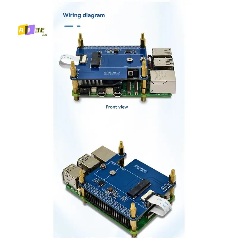 

A13E-для Raspberry Pi 5 PCIE M.2 SSD-плата расширения поддерживает модуль Hailo8l для SSD 2230/2242 NVME
