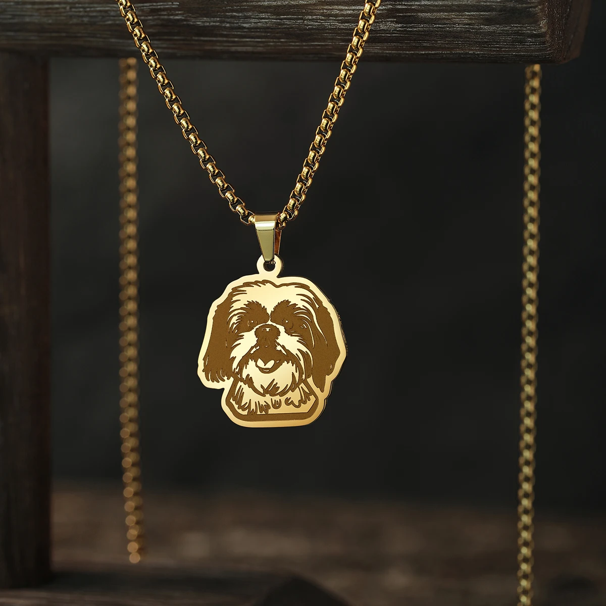 CHENGXUN Shih Tzu Pendant Necklace For Women Men Jewelry Accessories Cute Neck Chain Necklace Birthday Gifts