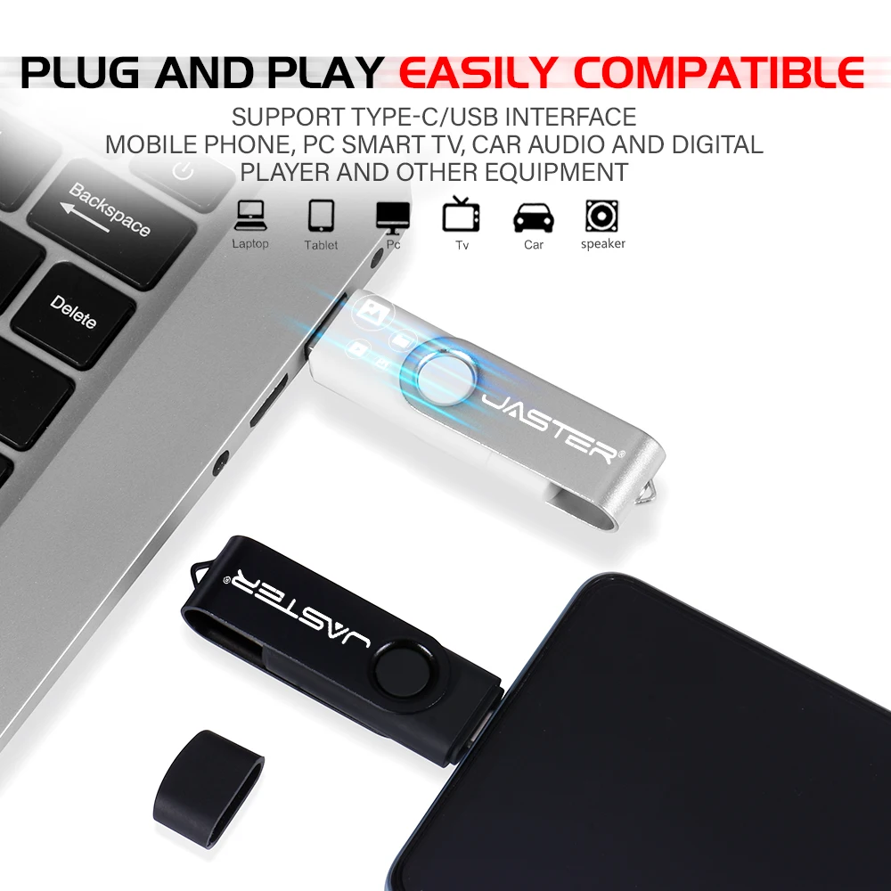عالية السرعة TYPE-C USB 3.0 فلاش حملة 64GB OTG القلم محرك للهاتف المحمول مفتاح مجاني Chian ذاكرة عصا أسود أحمر Pendrive 32GB