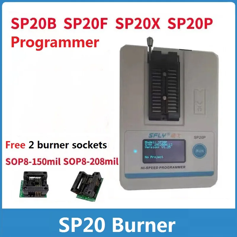 

SFLY SP20 Programmer SP20P SP20F SP20X SP20B SP16 SP16-FX Mass Production Flash Burner Programmer Free 2 Sockets