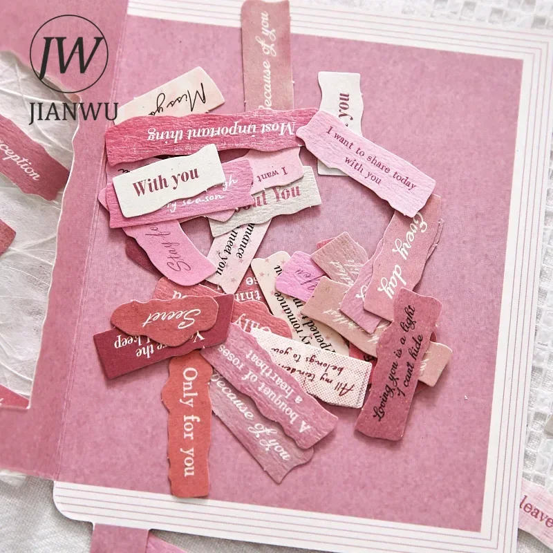 JIANWU Vintage English Words Note Landscape Material Collage Scrapbooking Sticker Creative DIY Journal Stationery