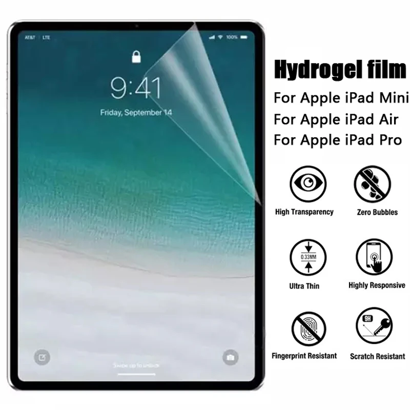 Ultra HD PET Hydrogel Soft film For iPad 10th Generation Air 5 4 10.9 Pro 11 2022 Mini 6 ipad 10.2 7th 8th 9th Screen Protector