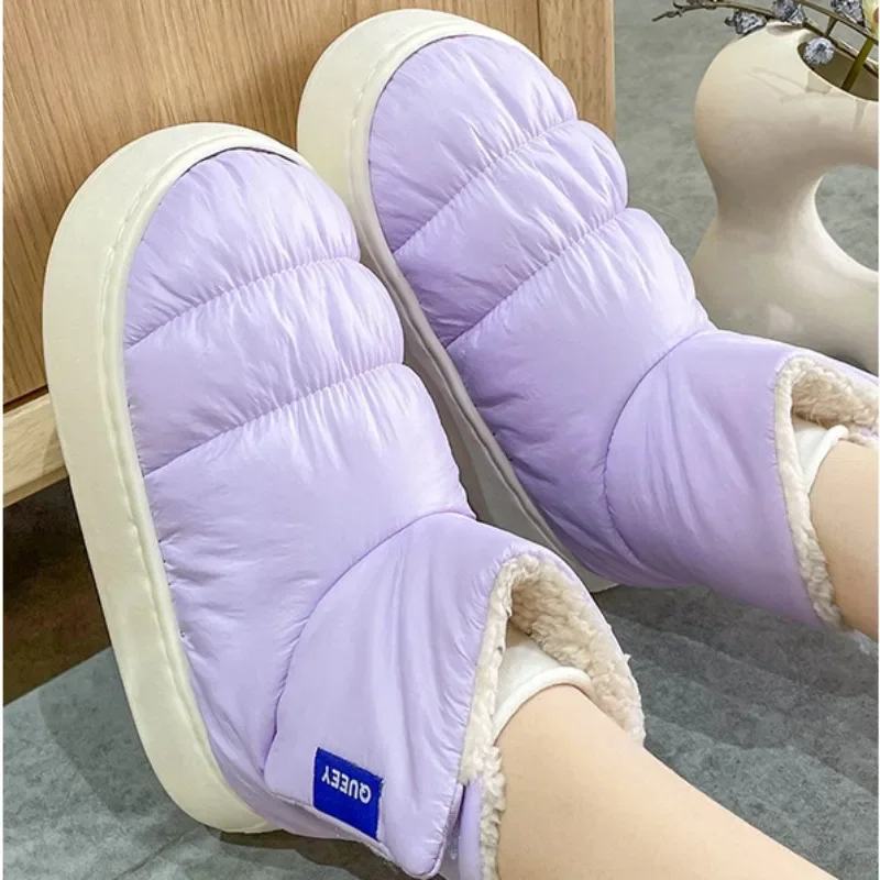 Winter Women Boots Thick Sole Waterproof Down Anti Slip Couple Cotton Shoes Cold Resistant Outdoor Platform Female Snow Boot