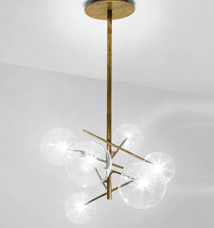 

Nordic creative American pastoral restaurant retro wrought iron glass ball magic