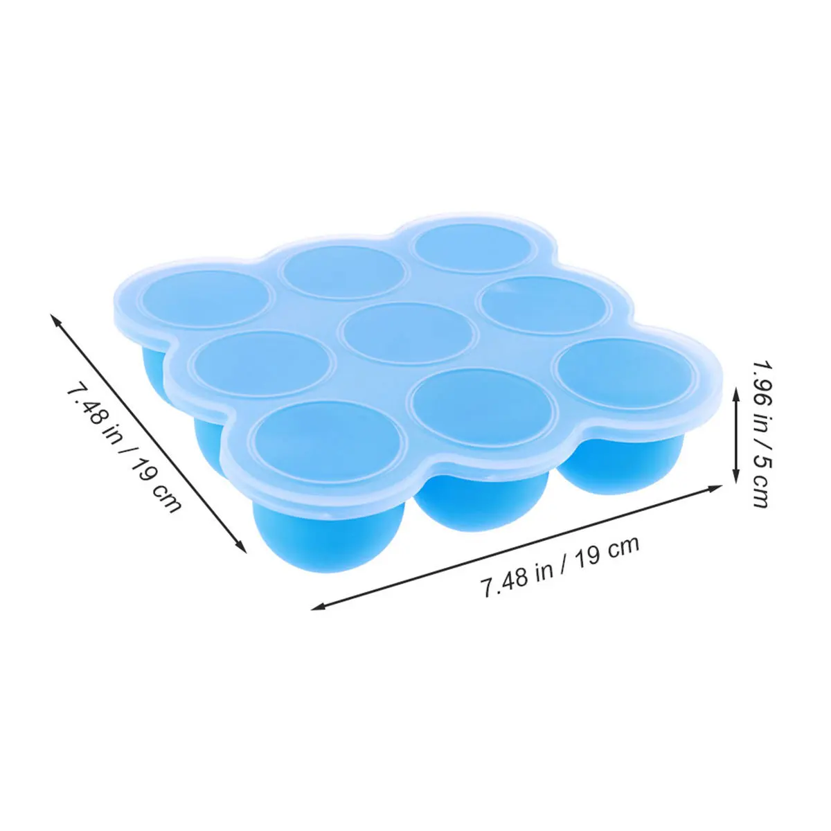 9 حاويات أغذية الأطفال الشبكية صينية الفريزر السيليكون محكم مانعة للتسرب صندوق تخزين الرضع المحمولة السماء الزرقاء حاوية أغذية الأطفال