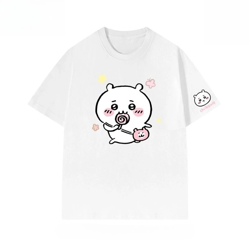 Chiikawa Cute Kawaii Anime Starry Tee Men's Women's Black Retro Cool Graphic Art Print Oversized Short Sleeve Streetwear Top