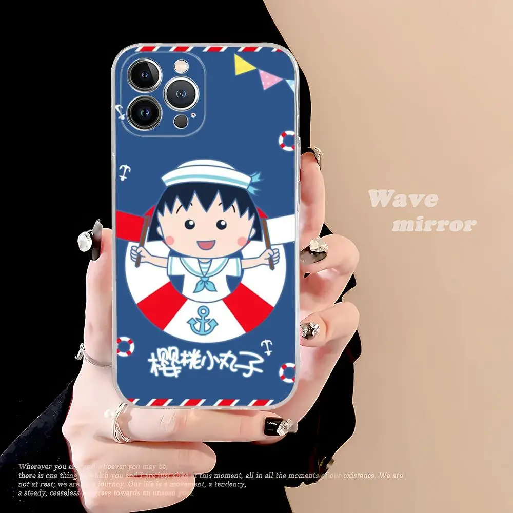 Catoon Chibi Maruko Chan Phone Case For iPhone 15 14 13 12 Mini 11 Pro XS Max X XR SE 6 7 8 Plus Soft Silicone Cover