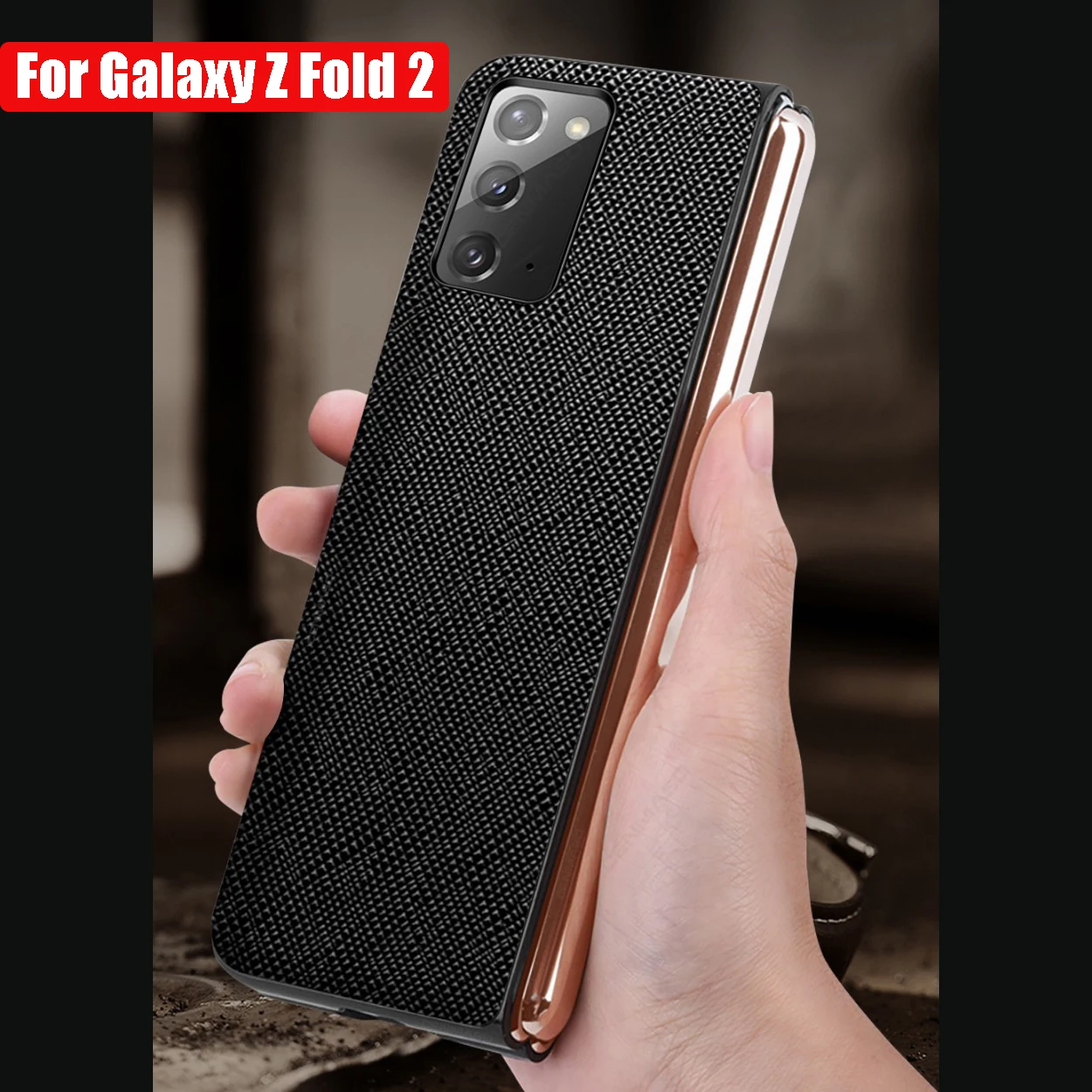 Leather Case For for Samsung Galaxy Z Fold 2 Case Handmade Never fade Soft TPU Transparent Cases Back Cover