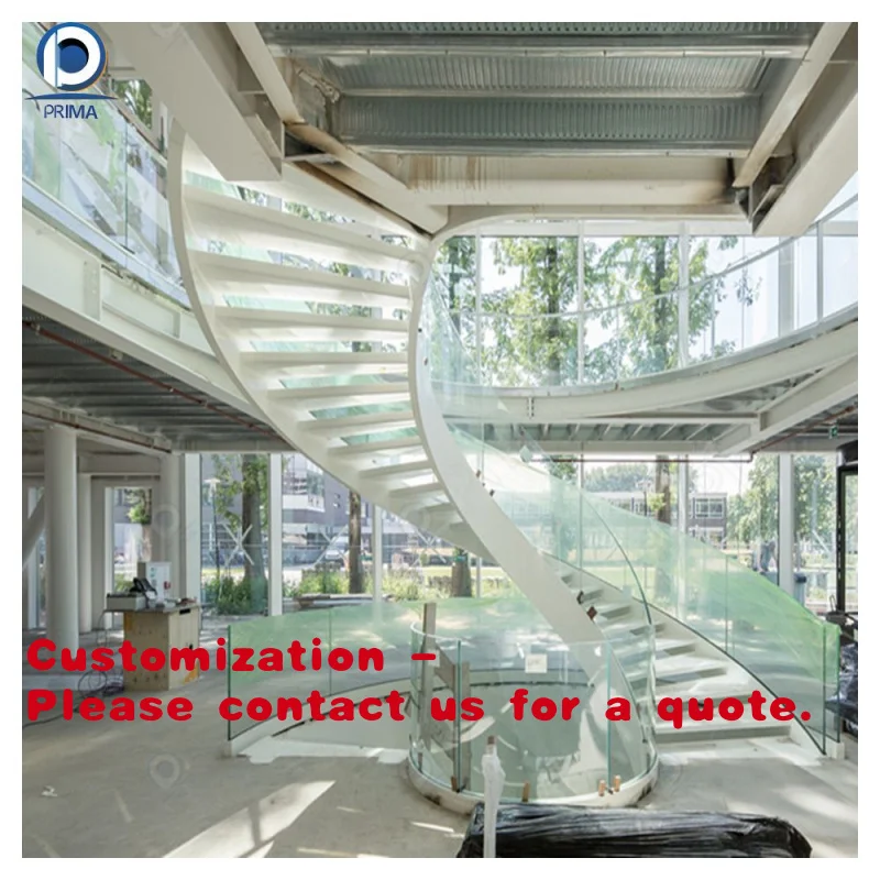 

Customize.Prima Curved Shape Steel Bar Staircase Design / Indoor Iron Stairs