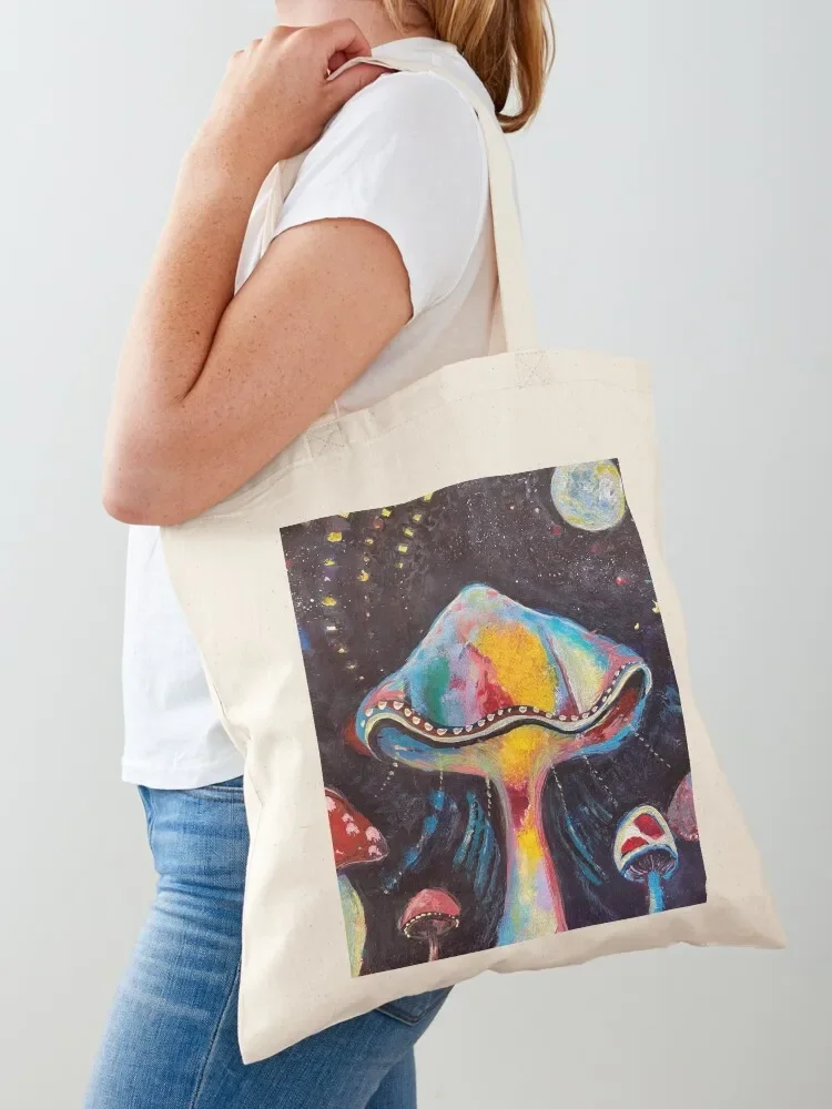 Mushroom Light Tote Bag Beach bag woman reusable shopping canvas