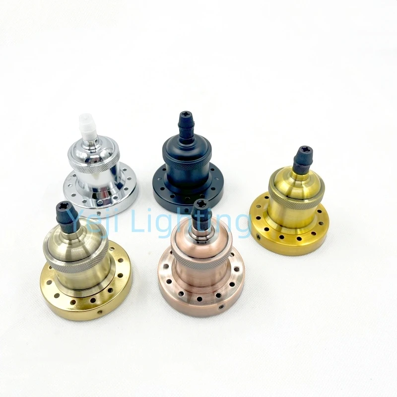 E27 Socket Retro Aluminum Lamp Holder Chandelier Wall Lamp Table Light Industrial Style Lampshade Fixed AL Lamp Base