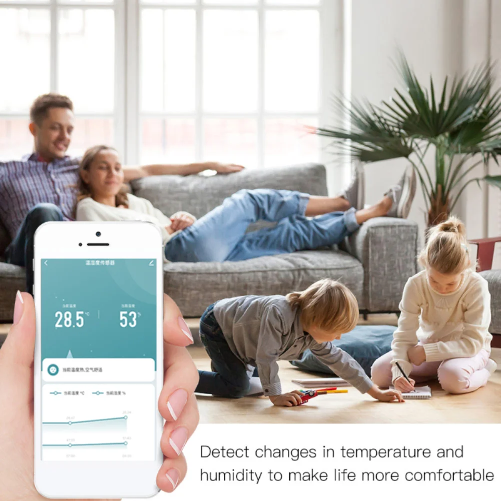 Tuya Smart WiFi Temperature Humidity Sensor Smart Security Alarm Home Hygrometer Thermometer Via Smart Life Alexa Google Home