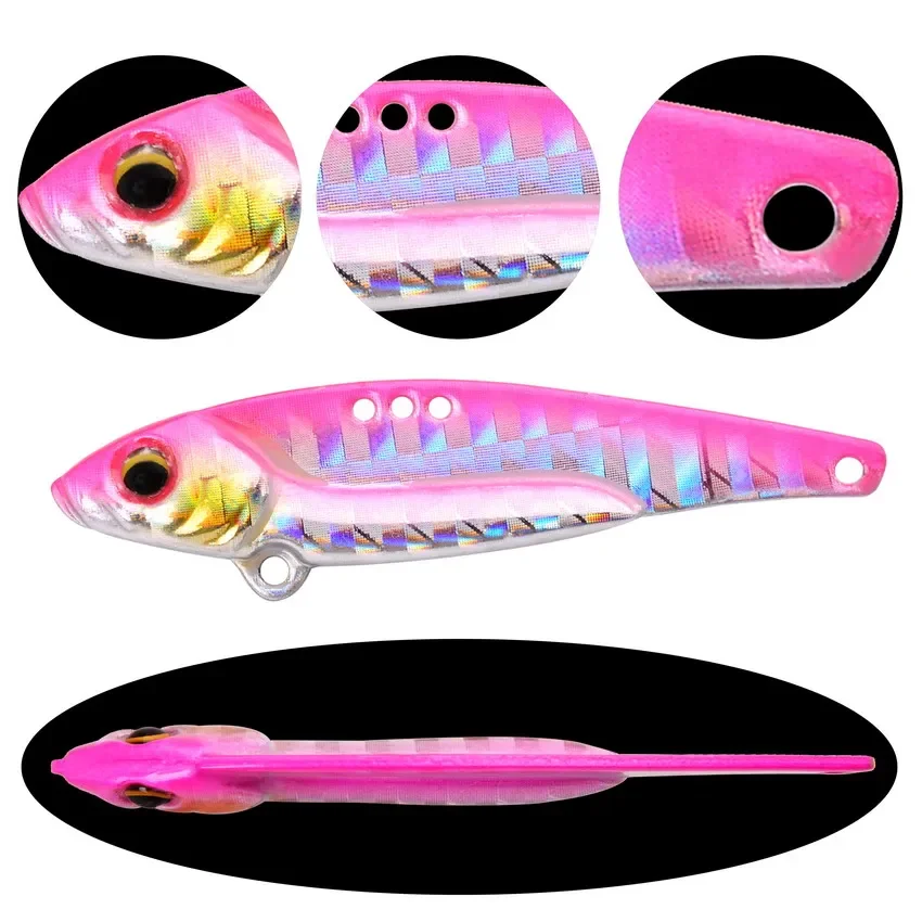 Imagem -03 - Metal Vib Blade Lure Grupo Afundando Iscas de Vibração Vibe Artificial para Bass Pike Pesca de Perch Cores 7g Pcs Aorace3d