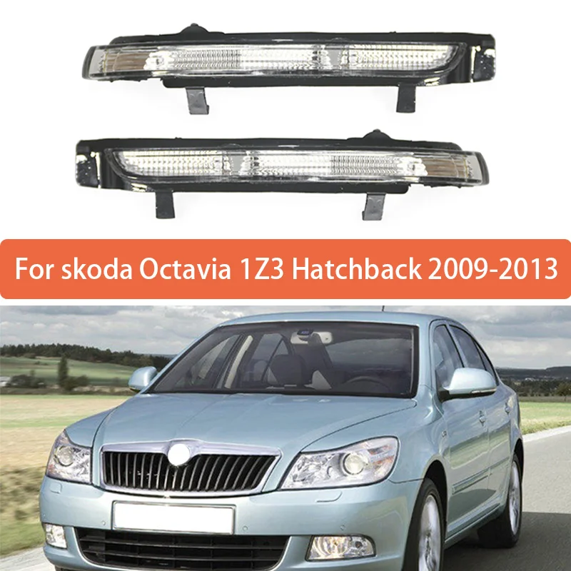

Pair Rearview Mirror Turn Signal Light Black For Skoda Octavia 1Z3 Hatchback 2009-2013 Reverse Mirror Edge Light 3T0949101