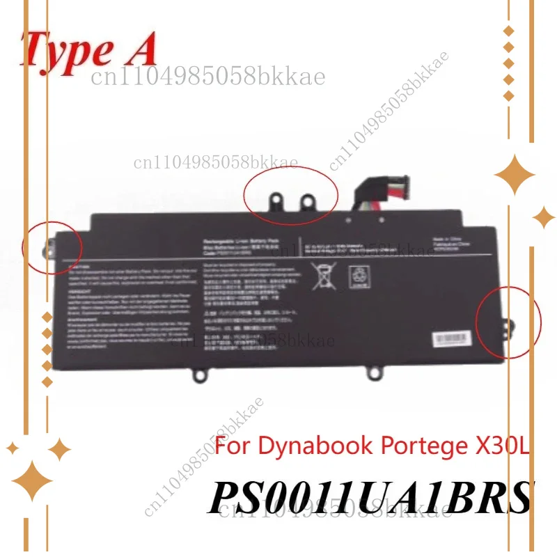 

PS0011UA1BRS New Laptop Battery for Toshiba Dynabook X30L-J PCR10T-04N00X PCR10L-13L011 PS0010UA1BRS 15.4V 3450mAh 53Wh