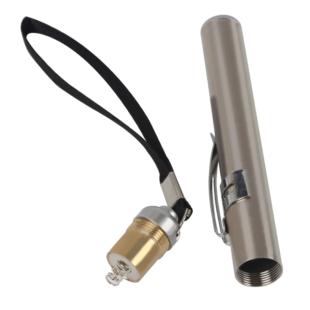 Aço inoxidável lanterna LED com chaveiro, rodada lua forma tochas, flash luz, tochas