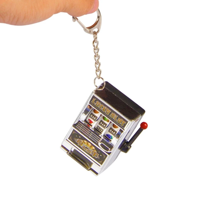 1pc Lucky Jackpot Mini Fruit Slot Machine Fun Birthday Keychain Gift Kids Educational Toy Coin Operated Games Machine