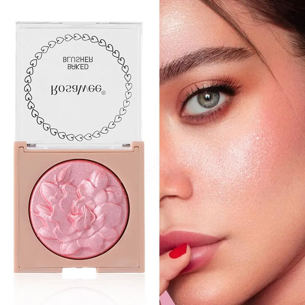 6 Colors High-Pigmented Lightweight Smooth Embossed Blush Long-Lasting Buildable Shimmer Face Blusher Cream Face Blush Palette