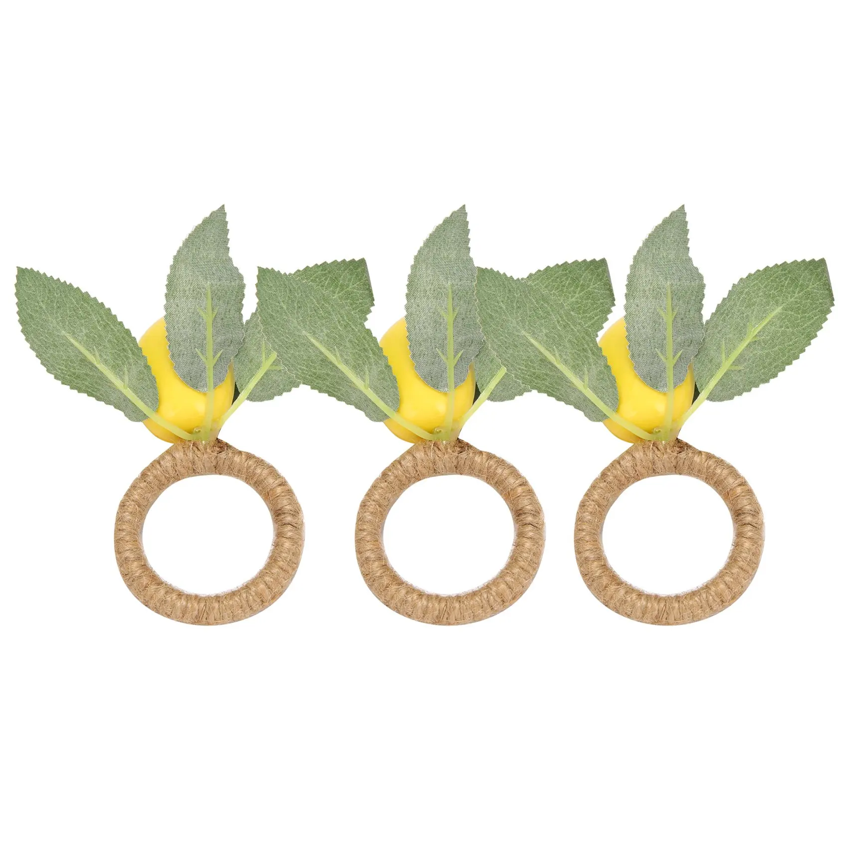 Ronds de Serviette en Forme de Plante de Citron, Fournitures de ix, 6 Pièces