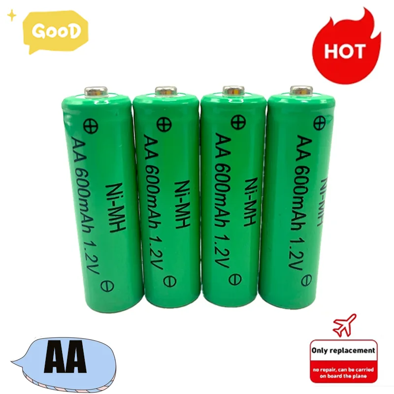 AA 1.2V 600mAh NI-MH Rechargeable Battery for Camera Microphone Flashlight Remote Control MP3/MP4 Player Electric Shaver