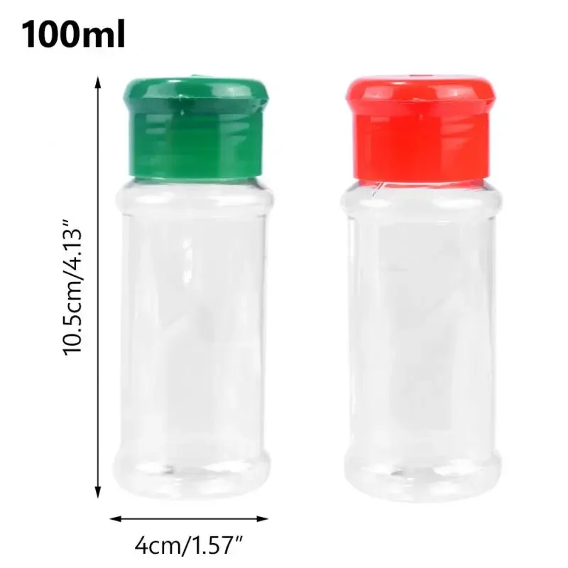 1PCS 100MLSeasoning Shaker Bottles Plastic Spices Condiment Jar Salt Pepper Boxes for Kitchen Gadget Tool organizer storage