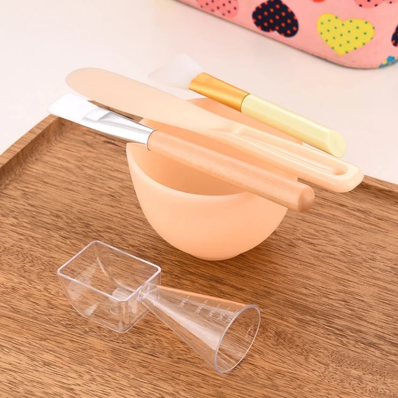 Silicone Facial Skin Care DIY Mask Bowl Mixing Tool Set with Brush Mixed Stir Spatula Stick Measuring Spoon Kit Cream Applicator