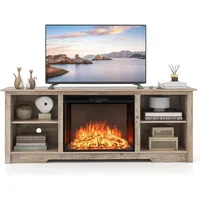 Electric fireplace TV stand,  TVs under 75 inches, 1500W heater plug-in remote control, 3 flame colors, 70 inch wooden